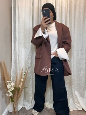 Blazer oversize Bicolor Acajou