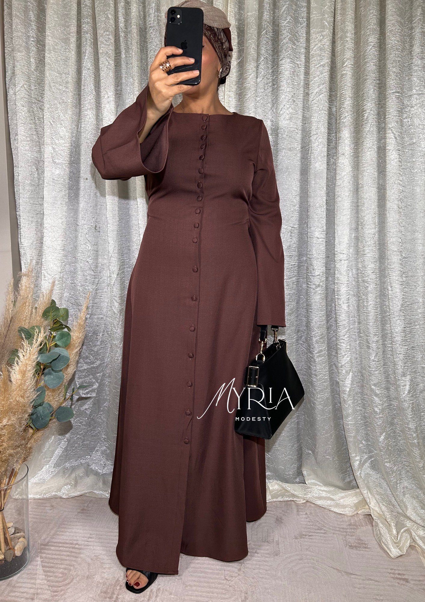 Robe Boutonnée Bordeaux