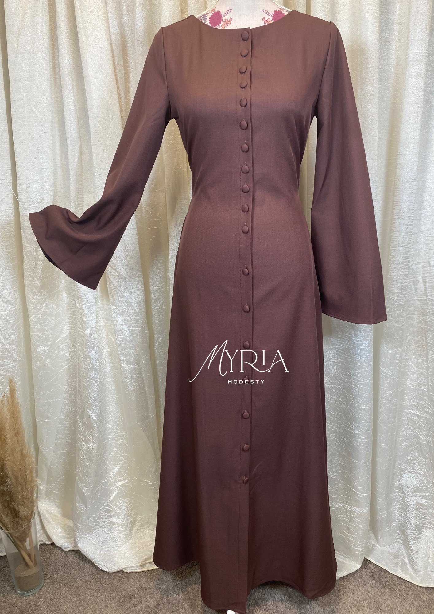 Robe Boutonnée Bordeaux – Image 2